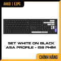 Keycap AKKO Set - White On Black (ASA Profile)