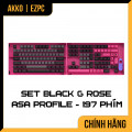  Keycap  AKKO Set Black & Rose PBT Double-Shot ASA Profile197 Nút