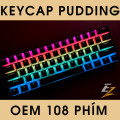 KeyCap Cho Bàn Phím Cơ Pudding PBT 108 Phím Đen OEM Profile | EZPC