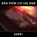 Bàn Phím Cơ Có Dây Led RGB ZA981 Đen Xám- EZPC