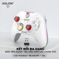 Tay Cầm Aolion 2286H White Dual Hall Có Đèn RGB 3 Mode Cho PC, Switch, Android Và IOS