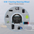 Vô lăng chơi game GOG R808 LED Racing Wheel - Số sàn,cần số rời,pedal kim loại+côn,quay 270-1080 độ,PC,Playstation,Switch,Xbox