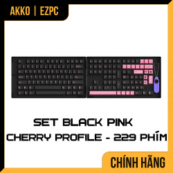 Set Keycap Akko BlackPink PBT Double Shot ASA Profile 229 Phím