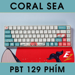 Keycap Cho Bàn Phím Cơ Coral Sea Thick PBT XDA Profile 129 Phím