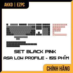 Keycap Akko set - Black Pink (ASA-low profile)
