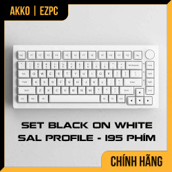 Keycap AKKO Set - Black On White  (SAL Profile)