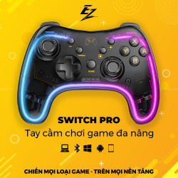 Tay Cầm Chơi Game Led RGB Switch Pro Trong Đen | EZPC