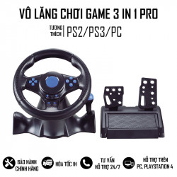 Vô Lăng Chơi Game 3 In1 Blue Tương Thích XBOX360/PS3/PS2/PC | EZPC