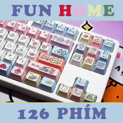 Keycap Cho Bàn Phím Cơ Fun Home PBT Cherry Profile 126 Phím | EZPC