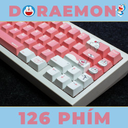 Keycap Cho Bàn Phím Cơ Doraemon PBT Cherry Profile 126 Phím | EZPC