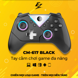 Tay Cầm Chơi Game Không Dây Cho PC CM-617 Black Có Bluetooth | EZPC