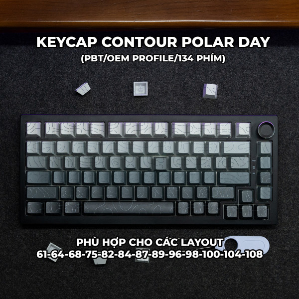 Keycap Cho Bàn Phím Cơ  Contour Polar Day LED PBT OEM Profile 132 Phím|EZPC