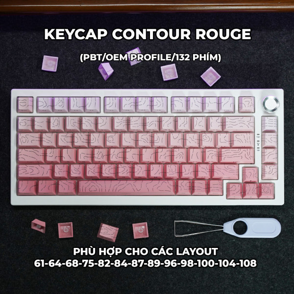 Keycap Cho Bàn Phím Cơ CONTOUR  ROUGE PBT OEM Profile 134 Phím|EZPC