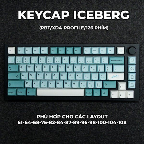 Keycap Cho Bàn Phím Cơ ICEBERG PBT XDA  Profile 126 Phím|EZPC