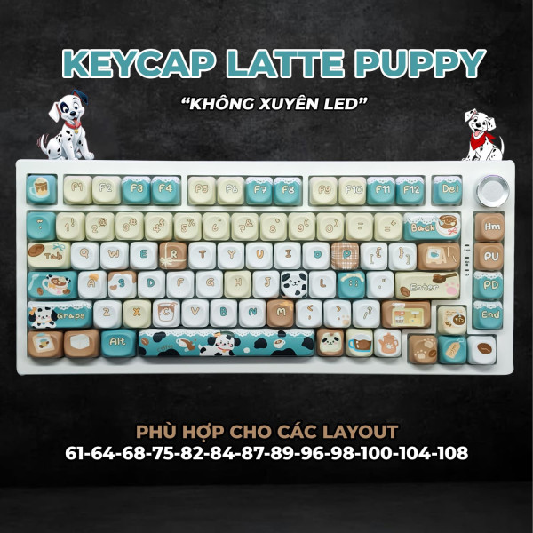 Keycap Cho Bàn Phím Cơ Latte Puppy MAO Profile 133 Phím|EZPC