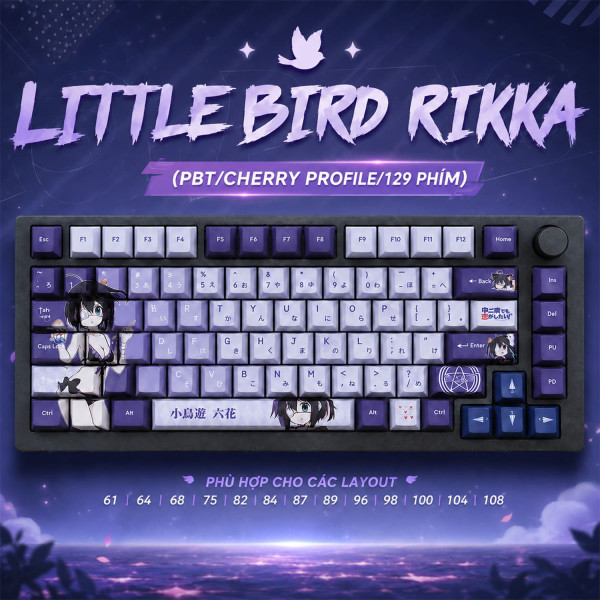Keycap Cho Bàn Phím Cơ Little Bird Rikka OEM Profile 129 Phím|EZPC