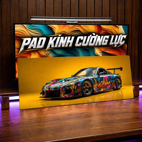 Lót Chuột Kính Cường Lực Cỡ Lớn MZ Chủ Đề Xe Đua | EZPC