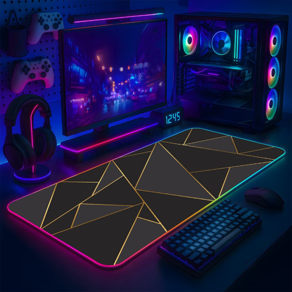 LÓT CHUỘT LED RGB 80×30 BLACK GOLD