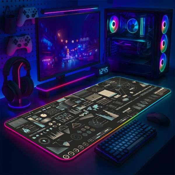 LÓT CHUỘT LED RGB 80×30 GAME PAD BLACK ASTRONUAT