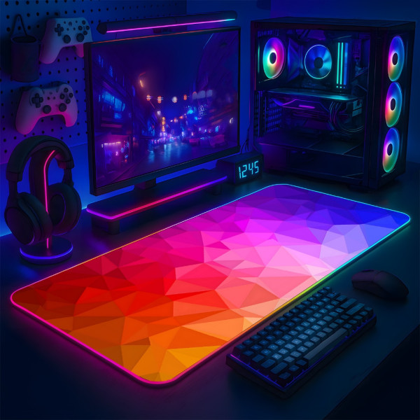 LÓT CHUỘT LED RGB 80×30 POLYGON
