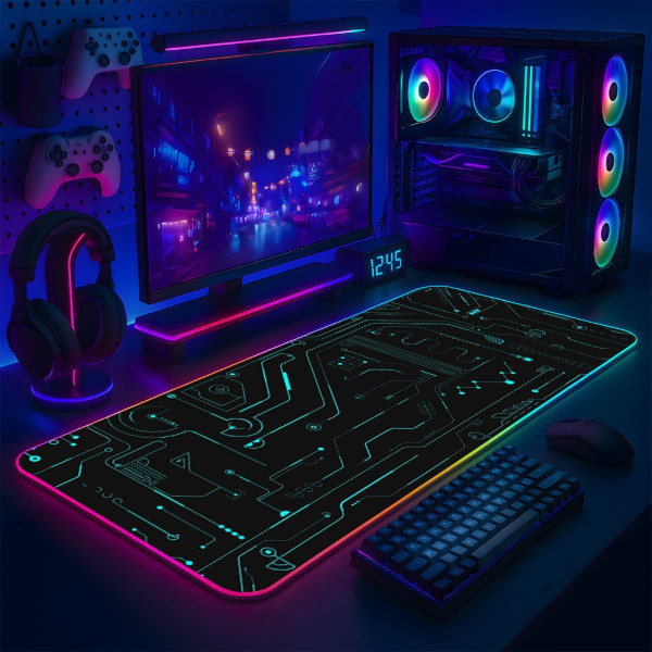 LÓT CHUỘT LED RGB 80×30 TECH LINE