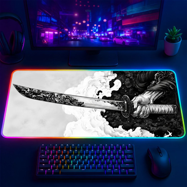 LÓT CHUỘT LED RGB 80×30 KATANA SWORD