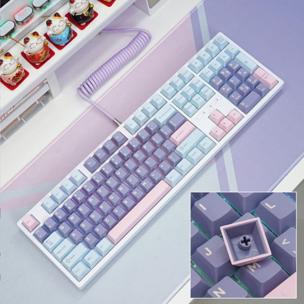 Bàn Phím Cơ LEAVEN K108 Phiên Bản Macarone Purple