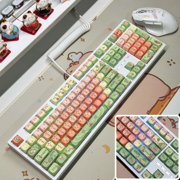 Bàn Phím Cơ LEAVEN K108 Phiên Bản Green Capybara