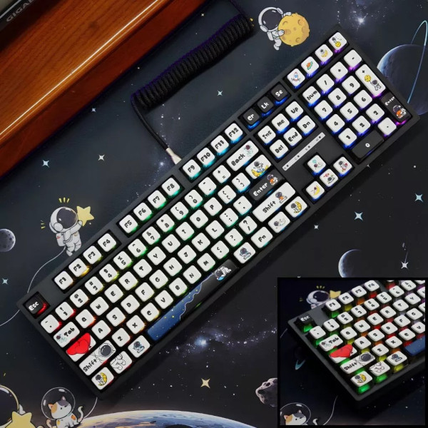 Bàn Phím Cơ LEAVEN K108 Phiên Bản White Astro