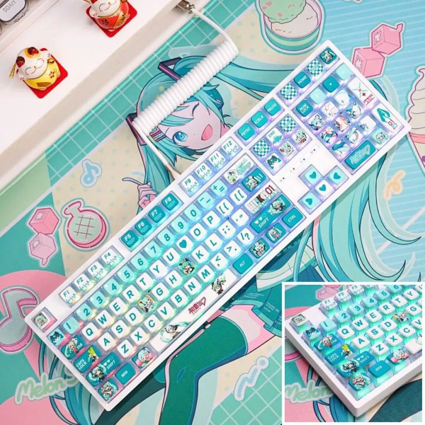 Bàn Phím Cơ LEAVEN K108 Phiên Bản Hatsune Miku