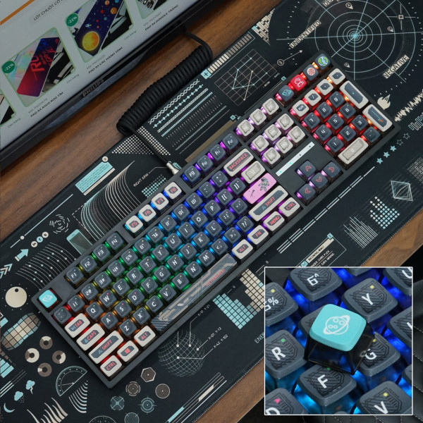 Keycap Pudding Cho Bàn Phím Cơ BLACK ASTRONUAT