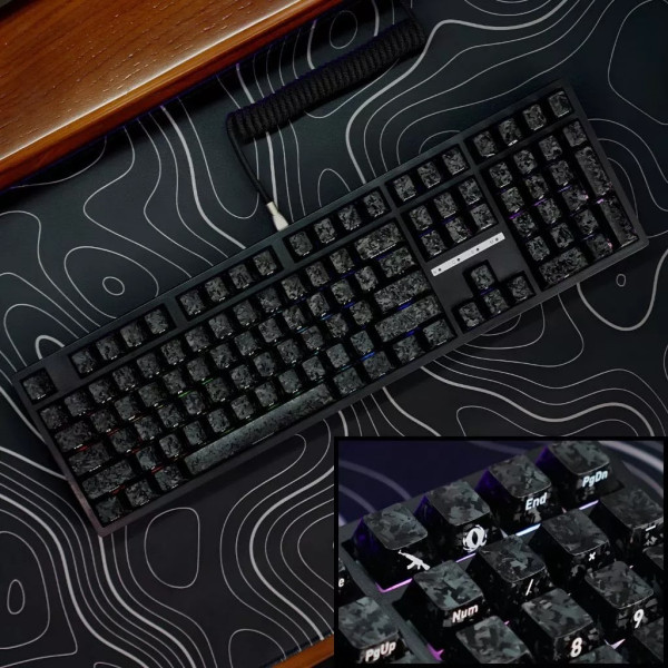 Keycap Cherry Cho Bàn Phím Cơ CARBON FIBER ĐẶC ĐEN