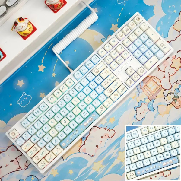 Keycap MOA Cho Bàn Phím Cơ MILKY BLUE KITTY