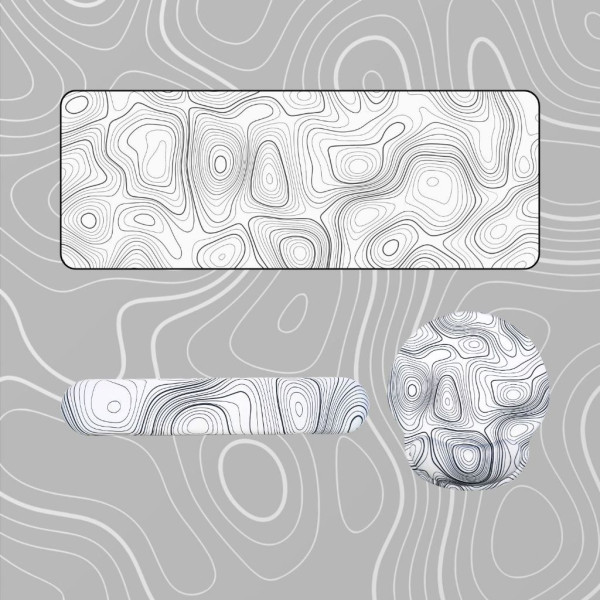 Combo Lót Chuột Kê Tay Bàn Phím Cực Dễ Thương White Contour