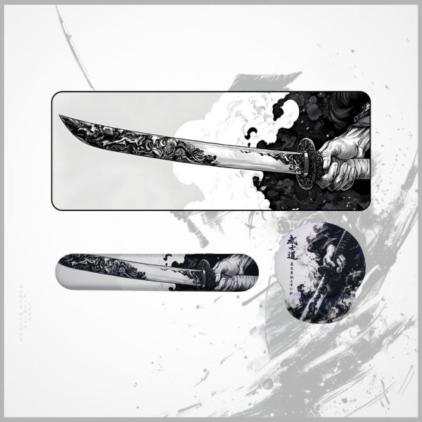 Combo Lót Chuột Kê Tay Bàn Phím Cực Dễ Thương White Katana