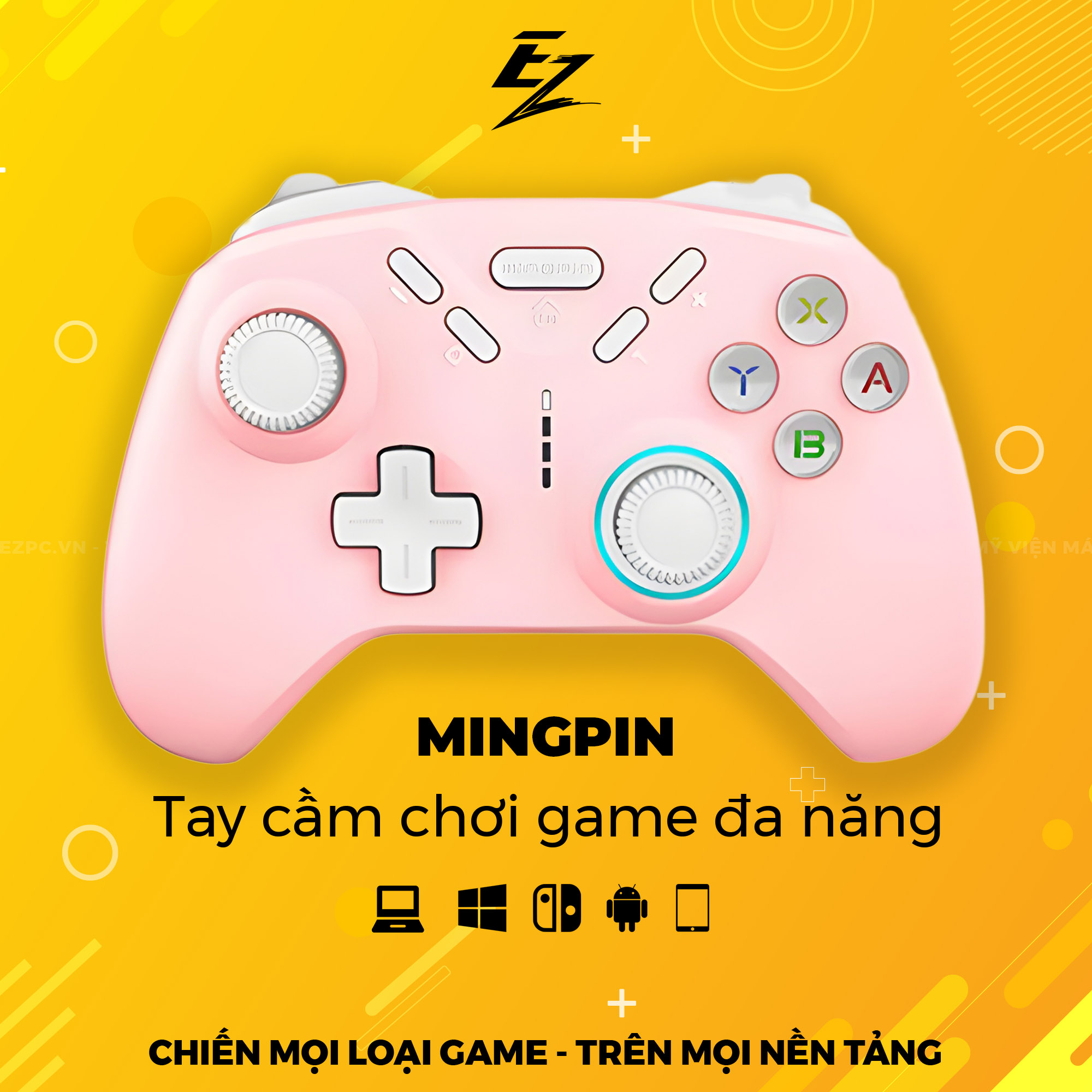  Tay Cầm Chơi Game Không Dây Mingpin Mingpin-Suzaku S820 Pink Hỗ Trợ Bluetooth  