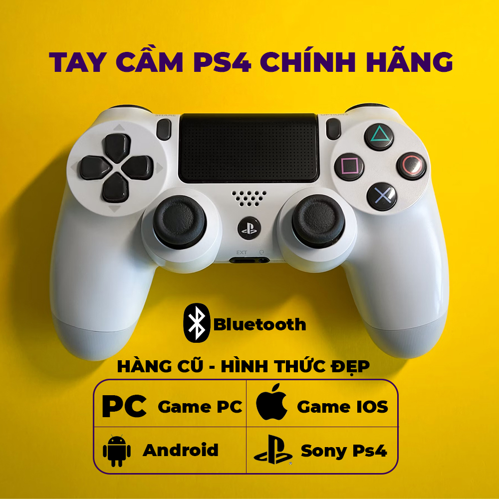 Tay Cầm Ps4 Cũ ( Hàng Bóc Máy) Màu Trắng BH 6 Tháng