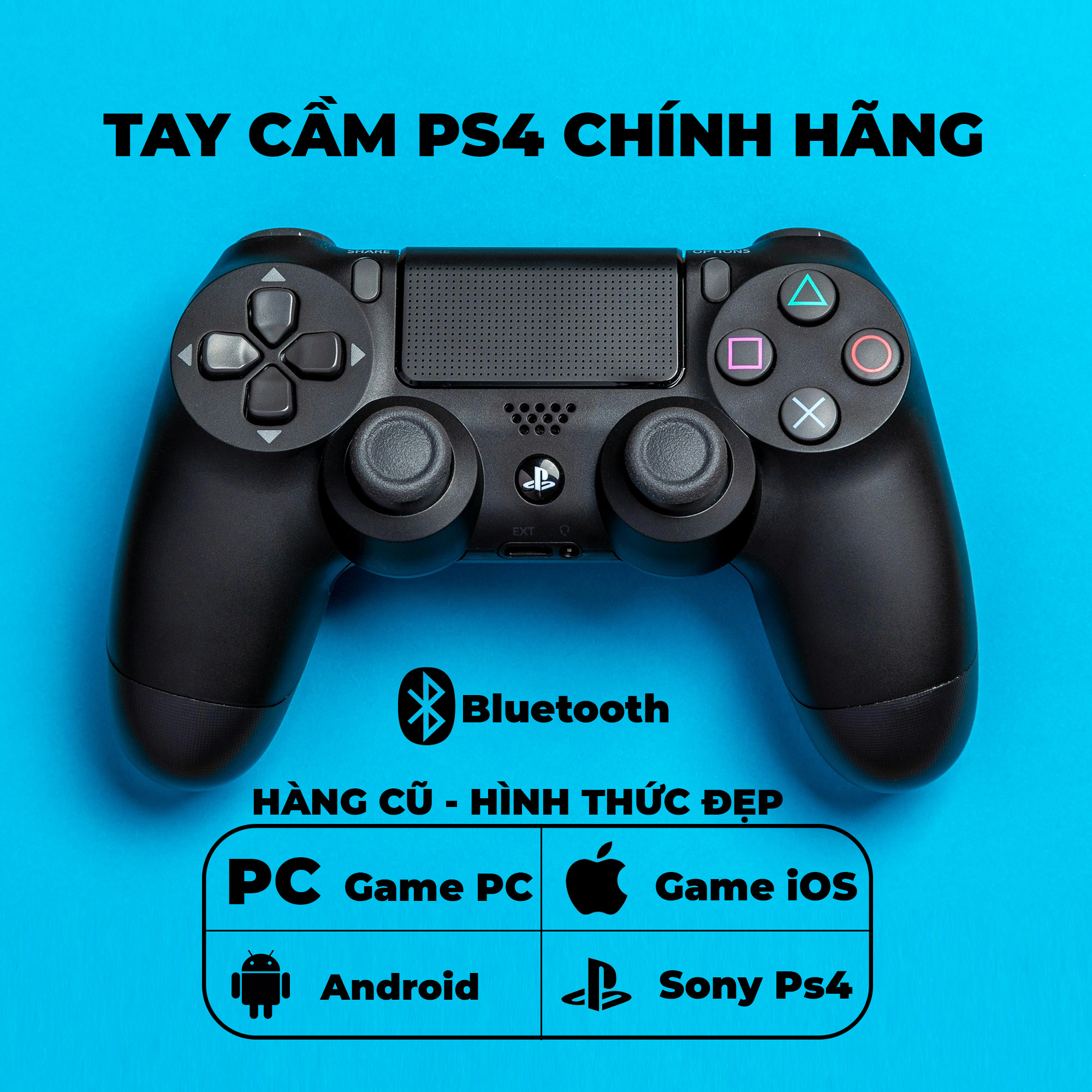 Tay Cầm Ps4 Cũ ( Hàng Bóc Máy) Màu Đen BH 6 Tháng