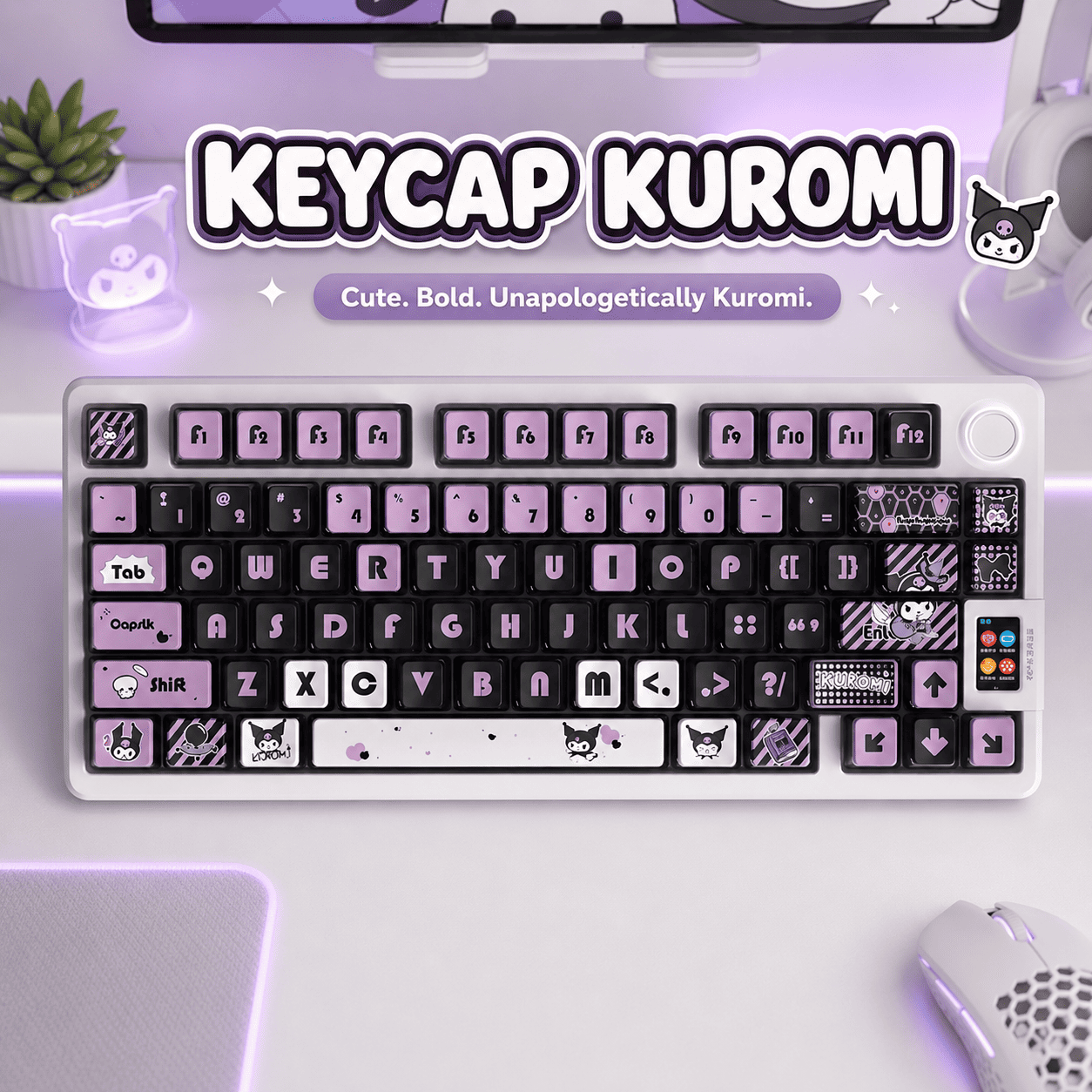 Keycap Pudding Bàn Phím Cơ  Kuromi  PBT SAX Profile 122 Phím|EZPC