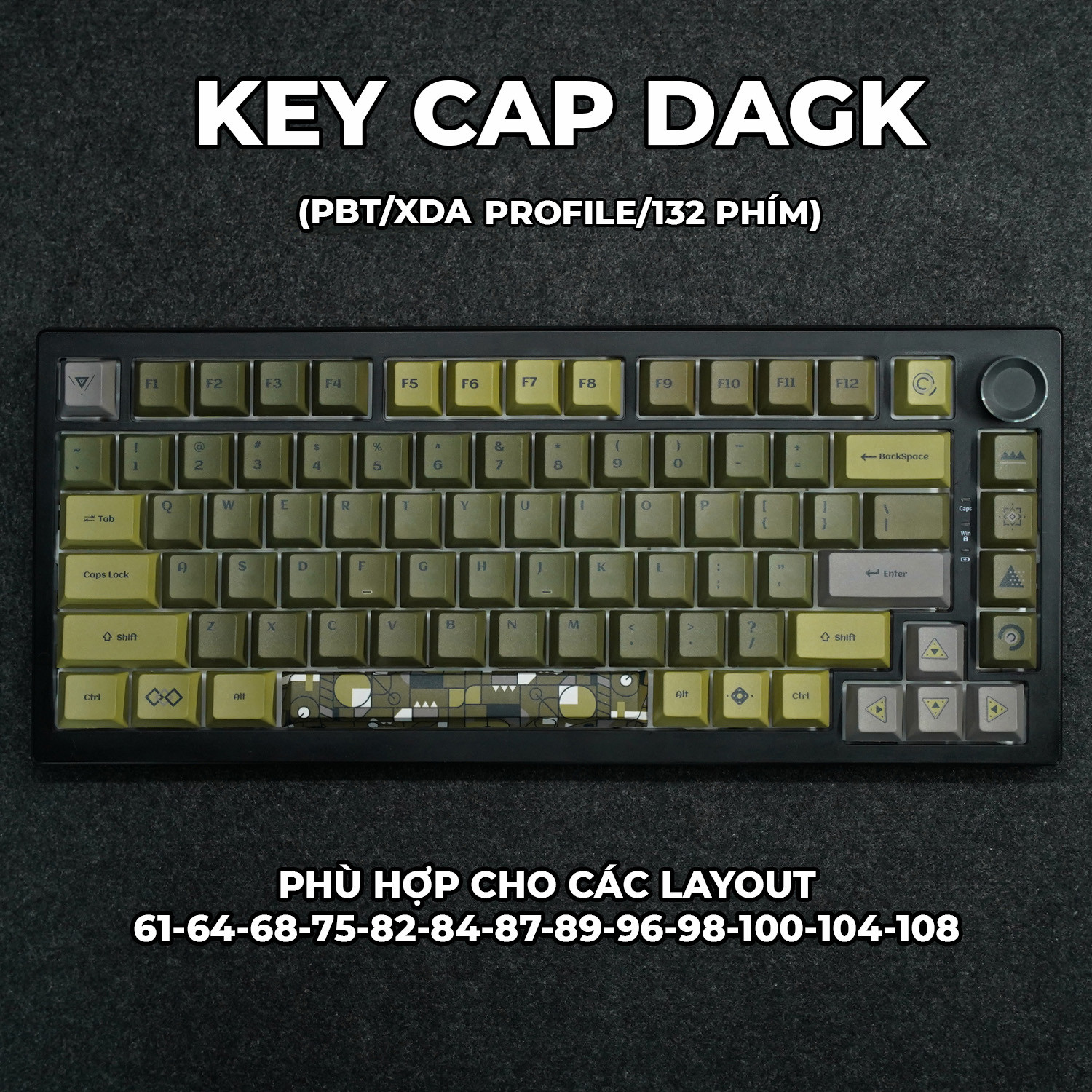 Keycap Cho Bàn Phím Cơ  DAGK   PBT XDA Profile 134 Phím|EZPC