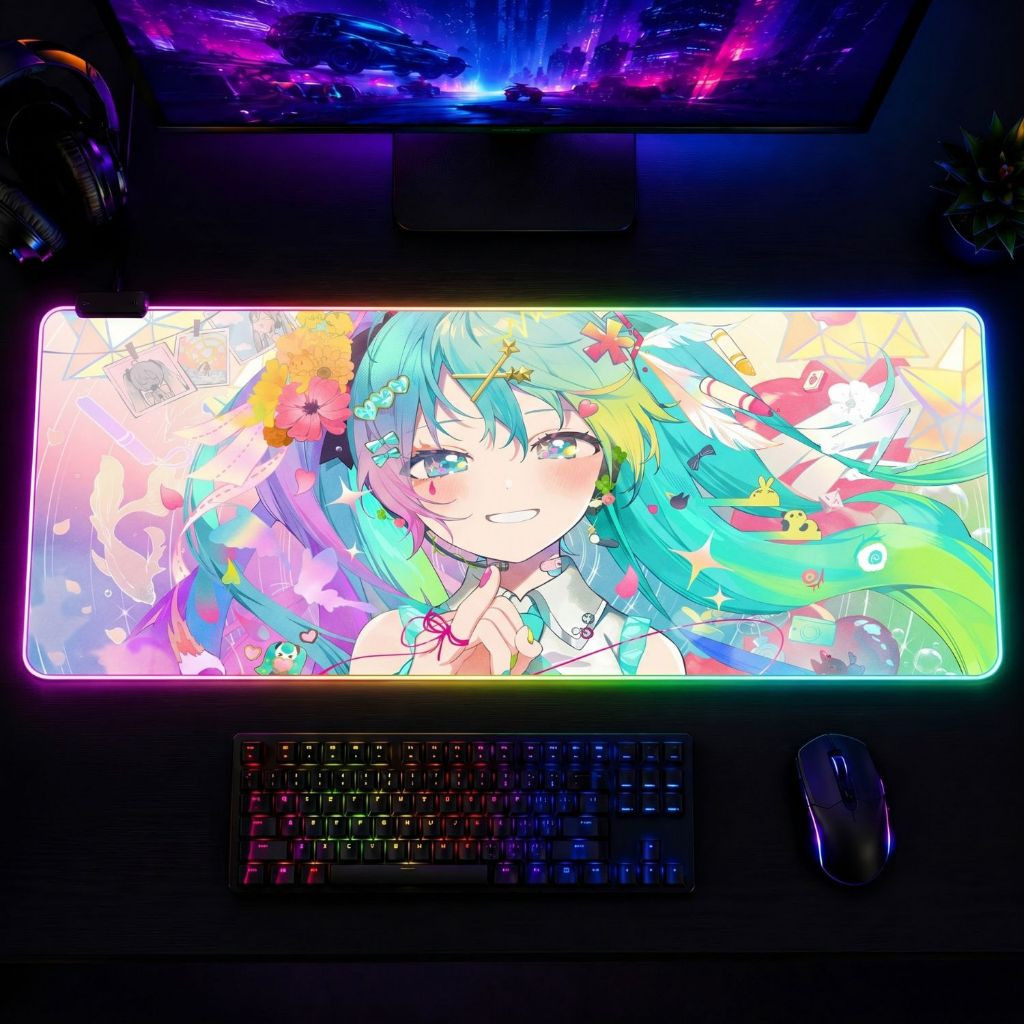 LÓT CHUỘT LED RGB 80×30 MIKU 01