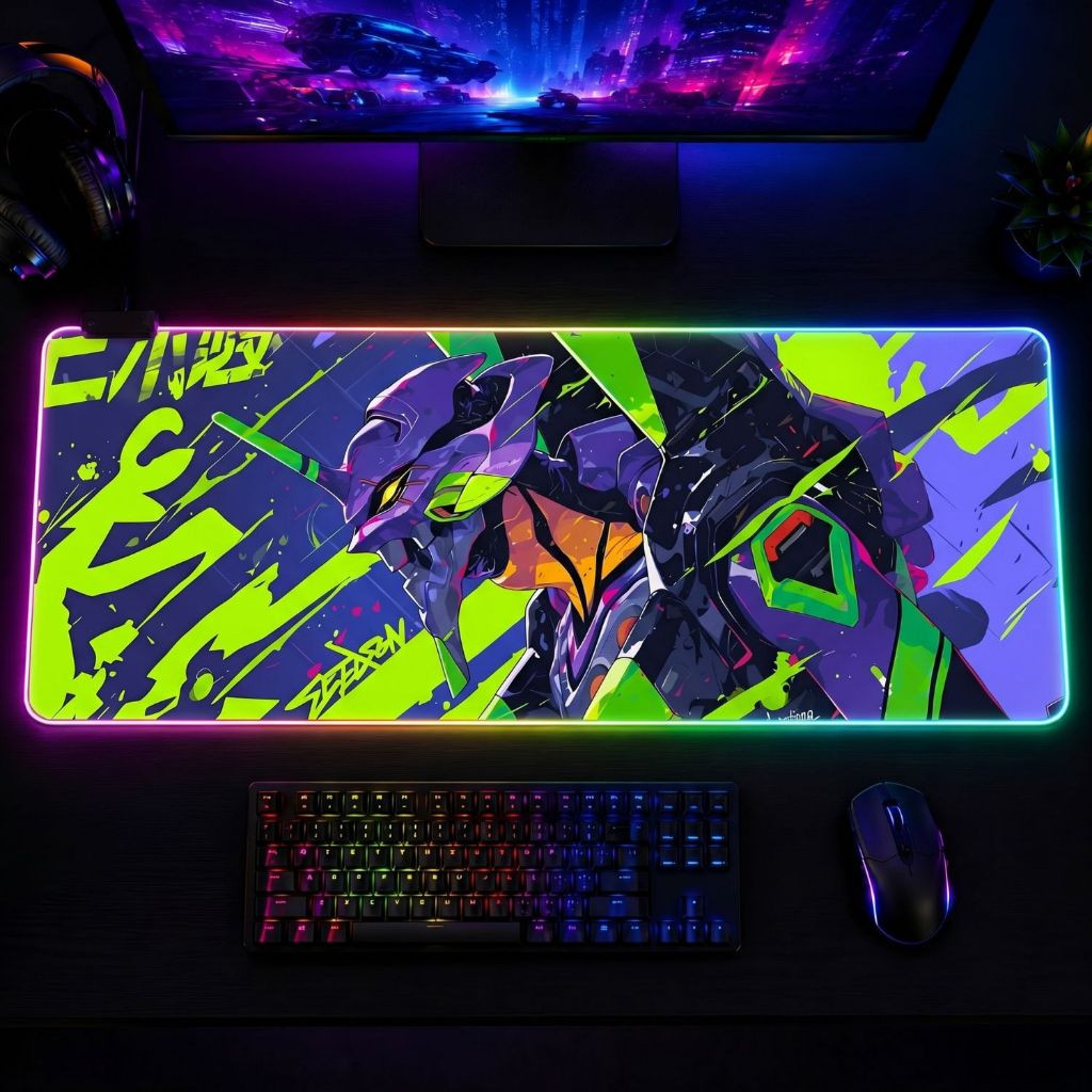 LÓT CHUỘT LED RGB 80×30 EVAGELION UNIT 01