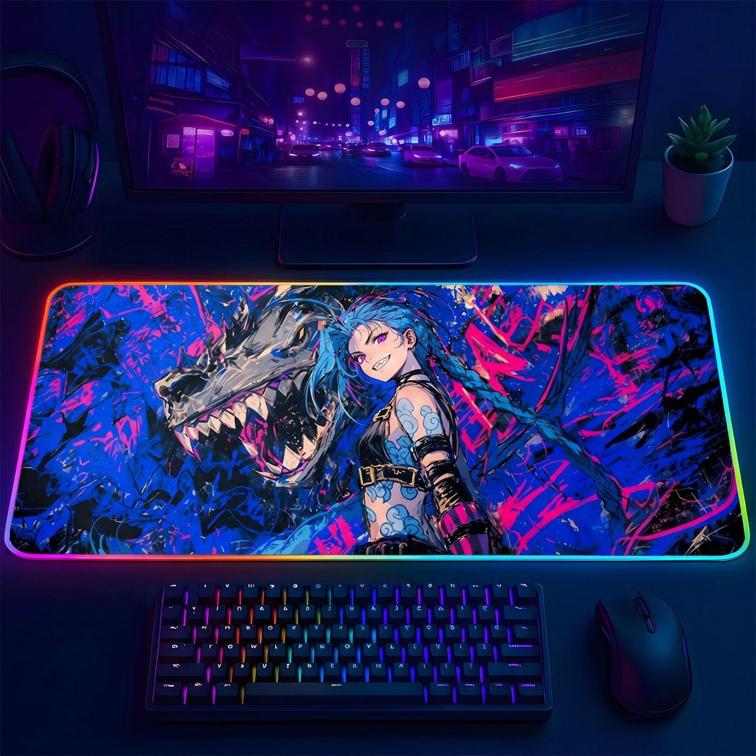 LÓT CHUỘT LED RGB 80×30 JINX