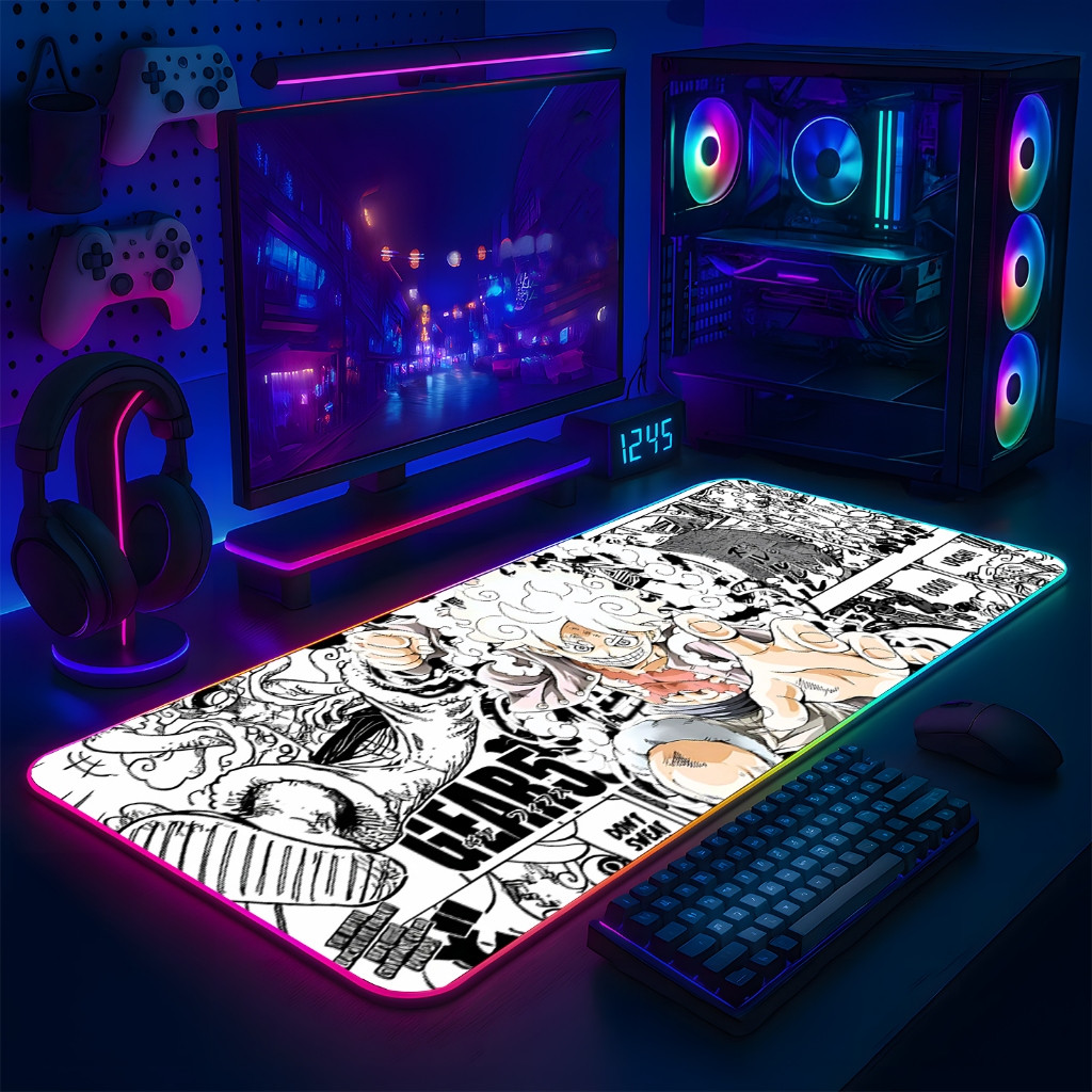 LÓT CHUỘT LED RGB 80×30 LUFFY GEAR 5 TRUYỆN TRANH
