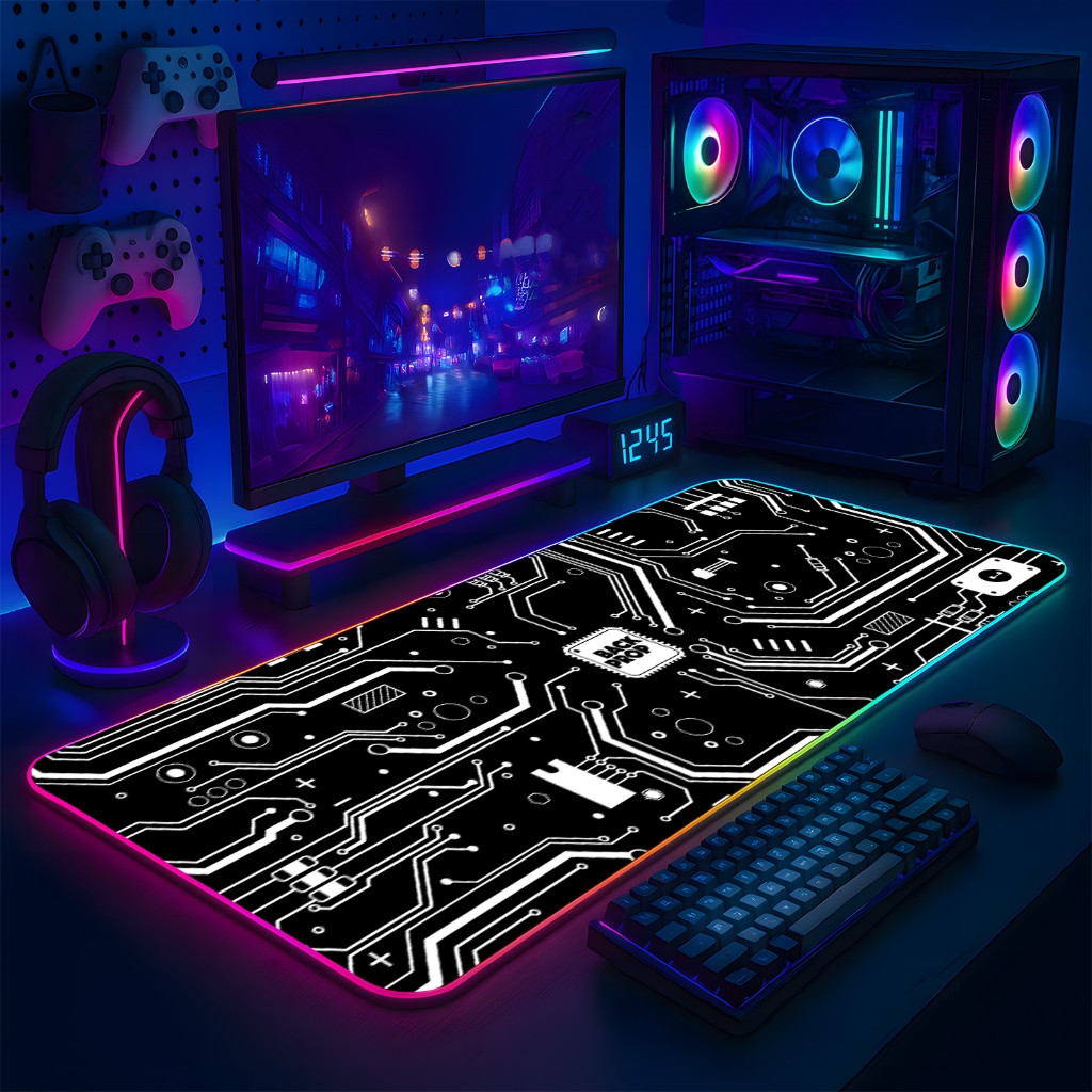 LÓT CHUỘT LED RGB 80×30 BẢNG MẠCH ĐEN