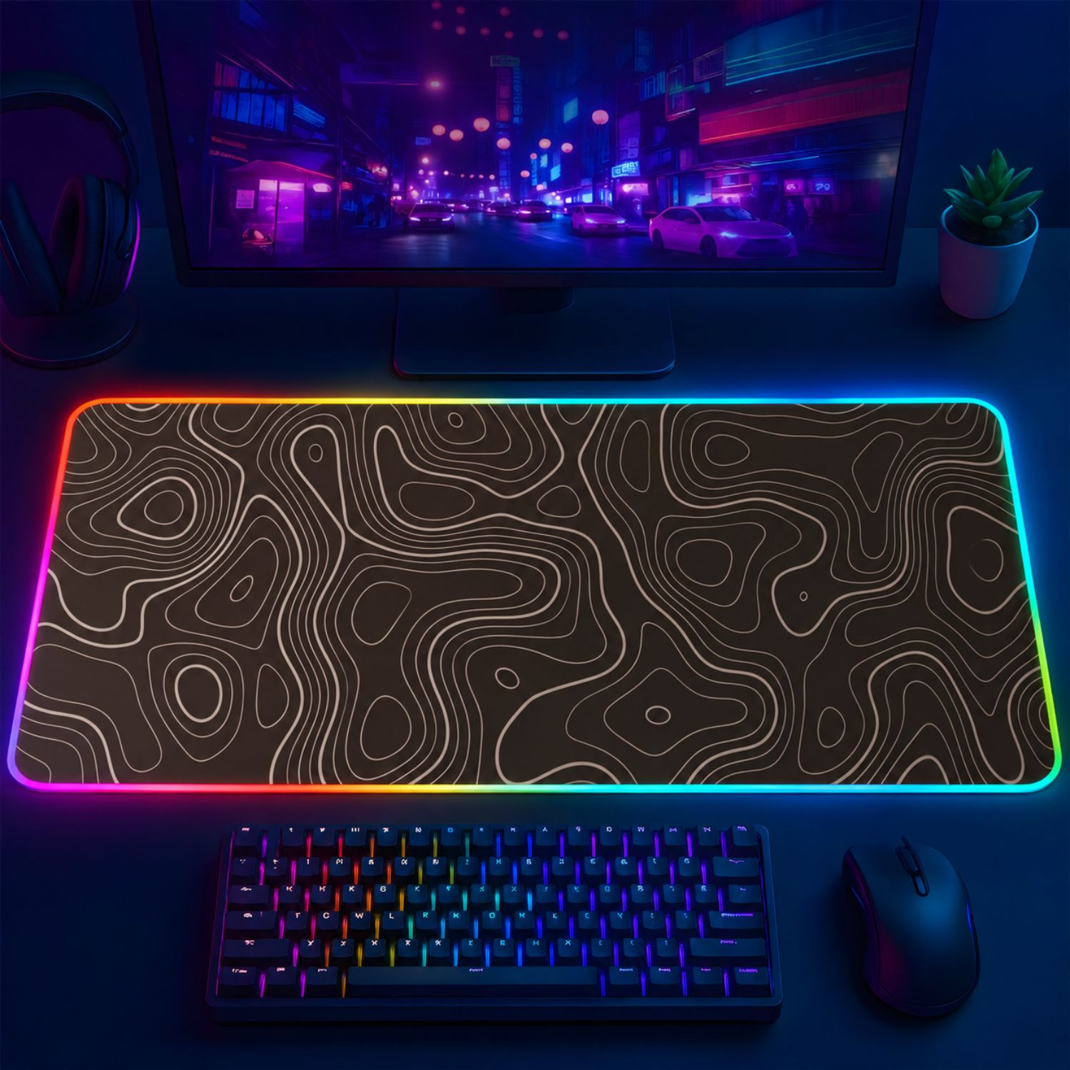 LÓT CHUỘT LED RGB 80×30 MINIMALISM 21
