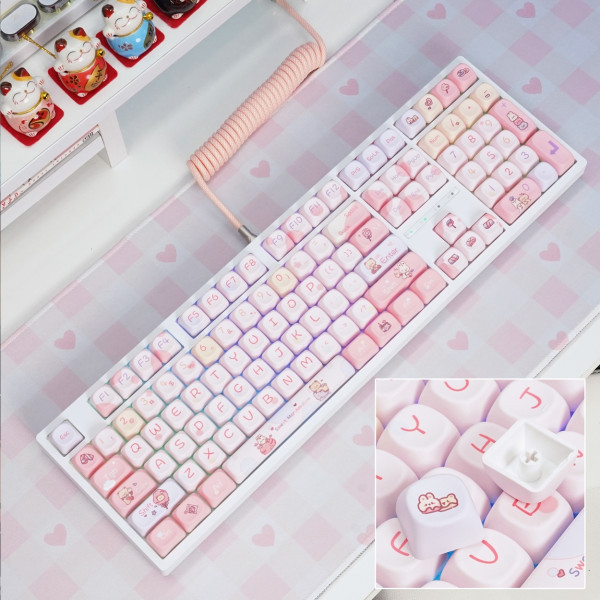 Bàn Phím Cơ LEAVEN K108 Phiên Bản Sweet Marshmallow