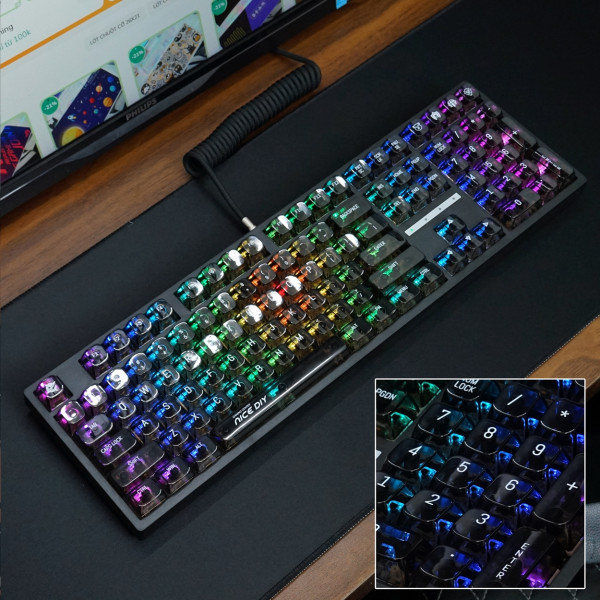 Bàn Phím Cơ LEAVEN K108 Phiên Bản Clear Black