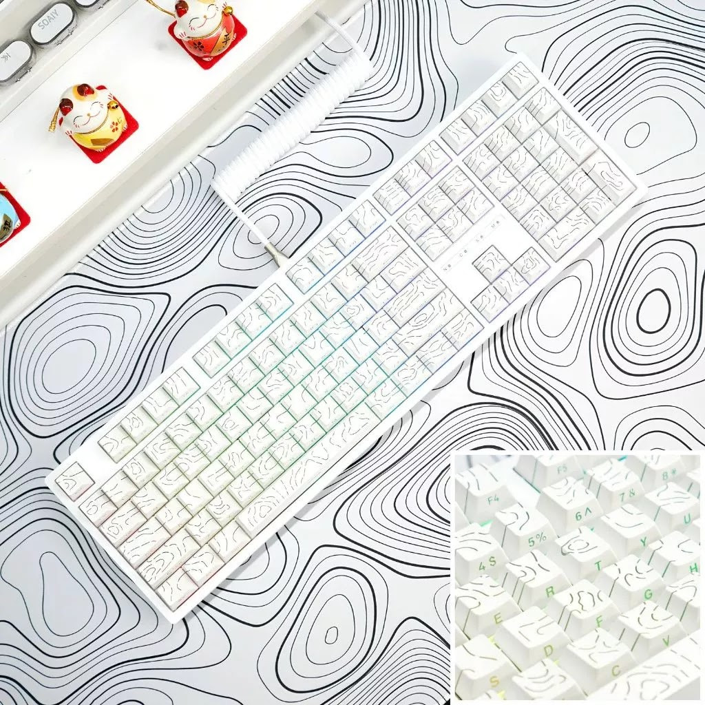 Bàn Phím Cơ LEAVEN K108 Phiên Bản White Contour