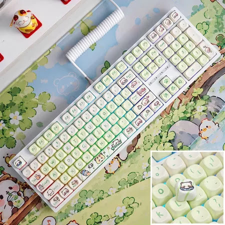 Bàn Phím Cơ LEAVEN K108 Phiên Bản Milky Green Panda